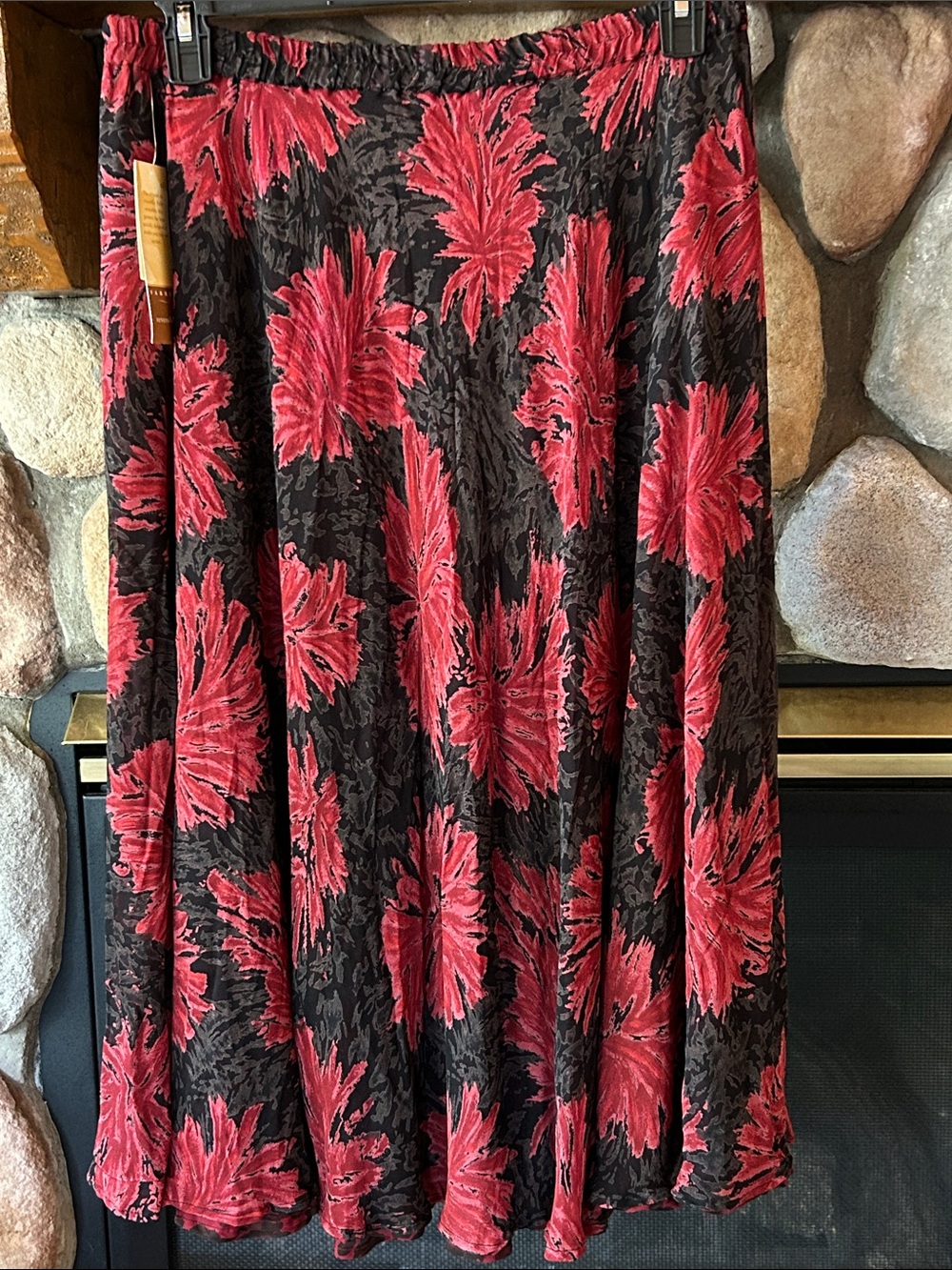 Coldwater Creek Women’s Red Floral Reversible A-Line Skirt, Size PXL | NWT